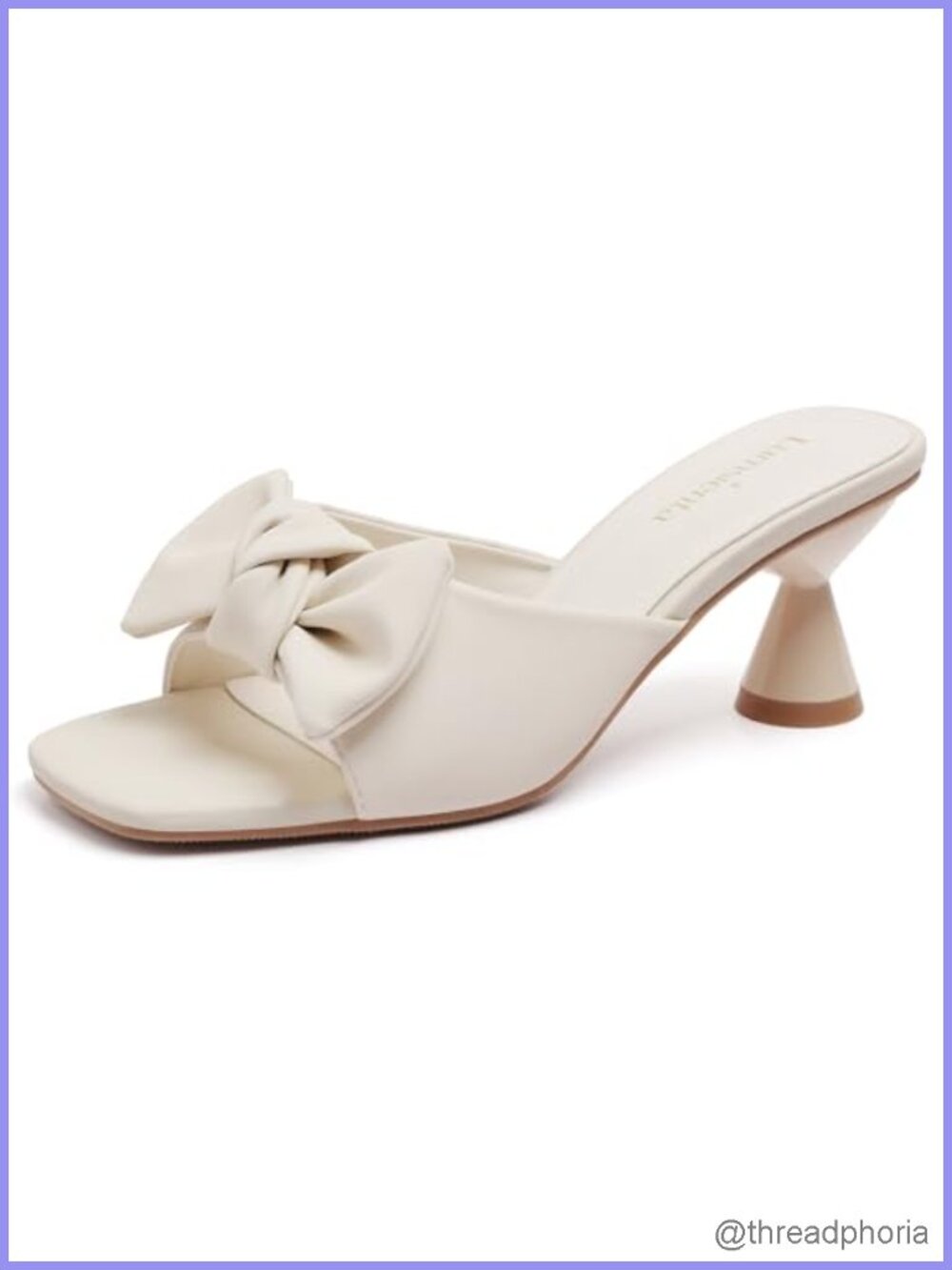 Women's Square Toe Bow Mules 2.4 Inch Kitten Heels Slip On Backless Sandals
